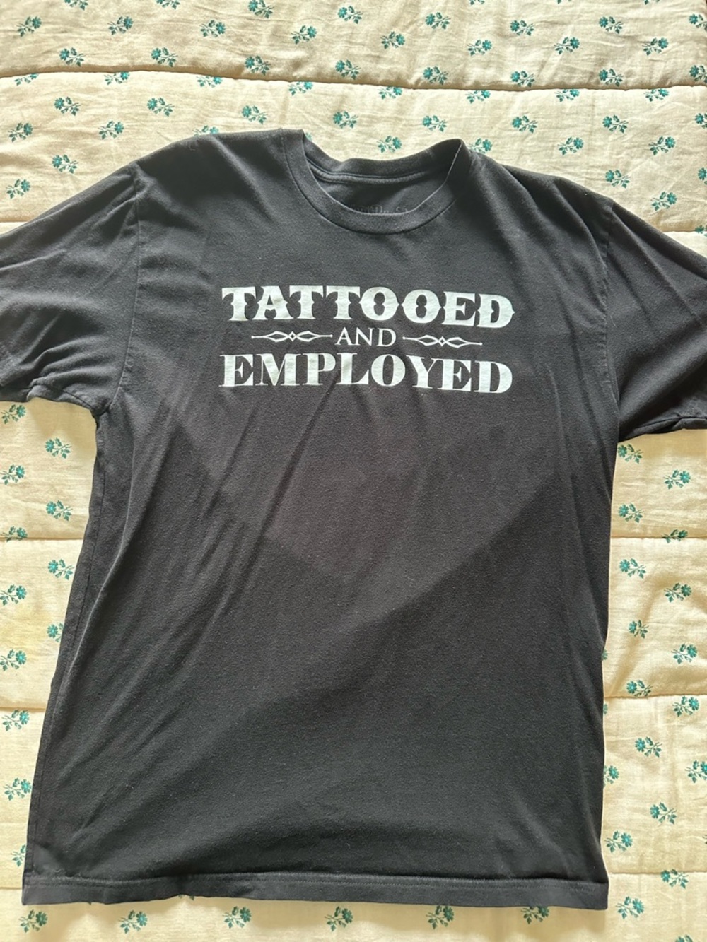 Tattooed and Employed Men's Black Graphic Tee